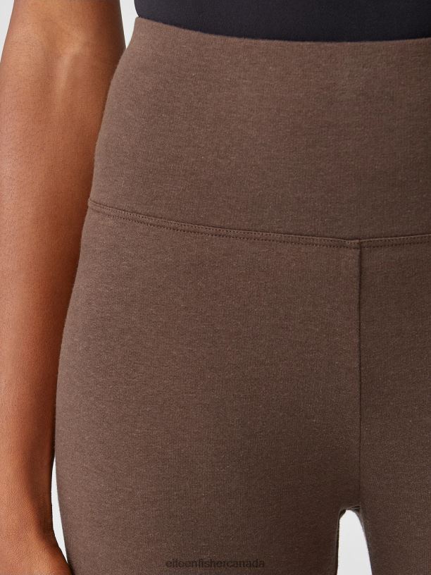 EILEEN FISHER Cozy Brushed Terry Hug High-Waisted Leggings Slim Fit Ankle Length Women ESPRESSO Clothing 024FN769