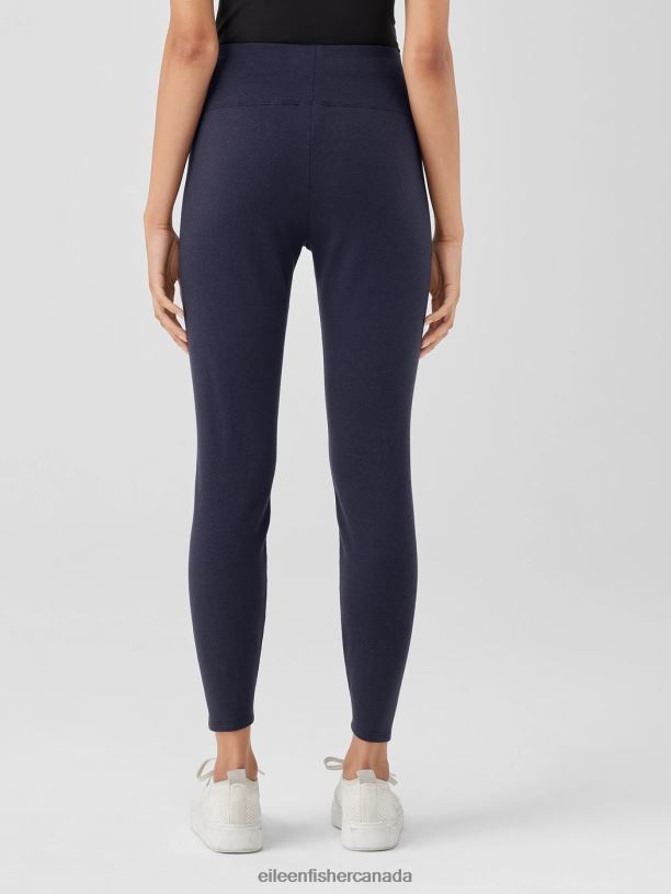 EILEEN FISHER Cozy Brushed Terry Hug High-Waisted Leggings Slim Fit Ankle Length Women NOCTURNE Clothing 024FN681
