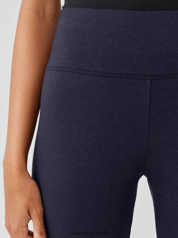 EILEEN FISHER Cozy Brushed Terry Hug High-Waisted Leggings Slim Fit Ankle Length Women NOCTURNE Clothing 024FN681