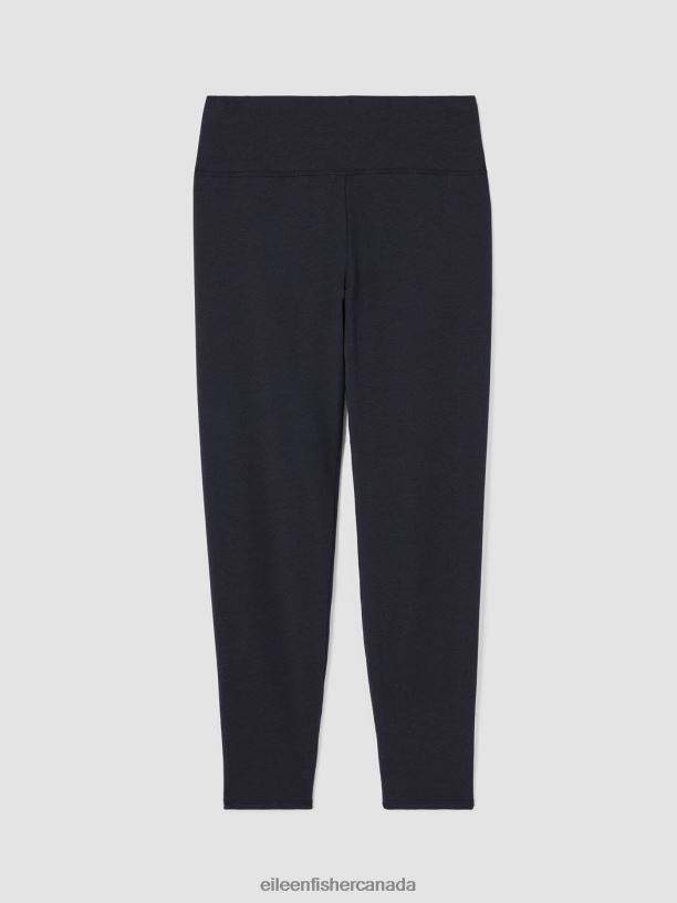 EILEEN FISHER Cozy Brushed Terry Hug High-Waisted Leggings Slim Fit Ankle Length Women NOCTURNE Clothing 024FN681