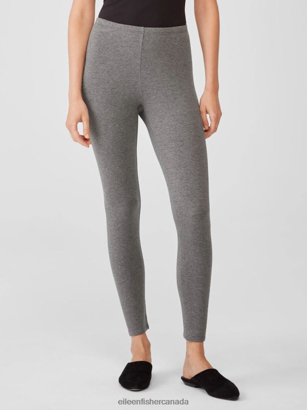 EILEEN FISHER Cozy Brushed Terry Hug Leggings Slim Fit Ankle Length Women ASH Clothing 024FN792