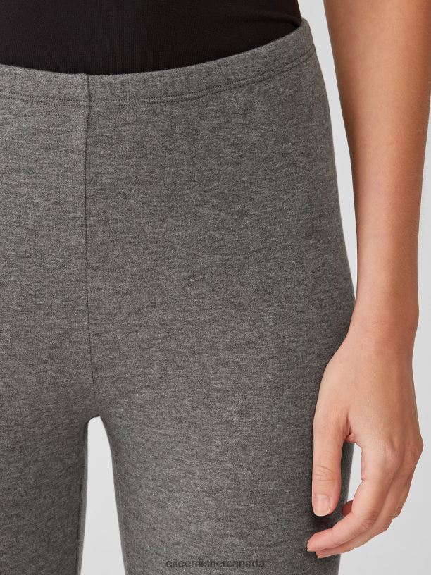 EILEEN FISHER Cozy Brushed Terry Hug Leggings Slim Fit Ankle Length Women ASH Clothing 024FN792
