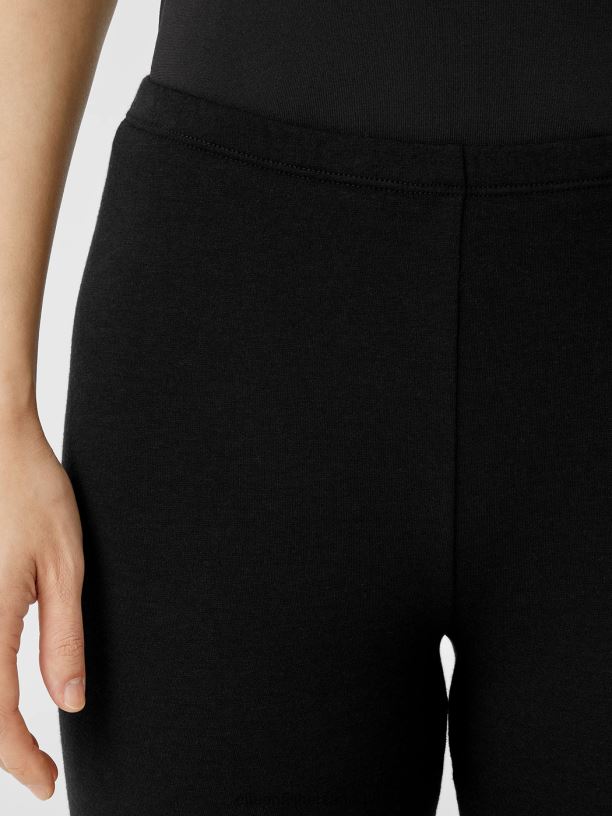 EILEEN FISHER Cozy Brushed Terry Hug Leggings Slim Fit Ankle Length Women BLACK Clothing 024FN673