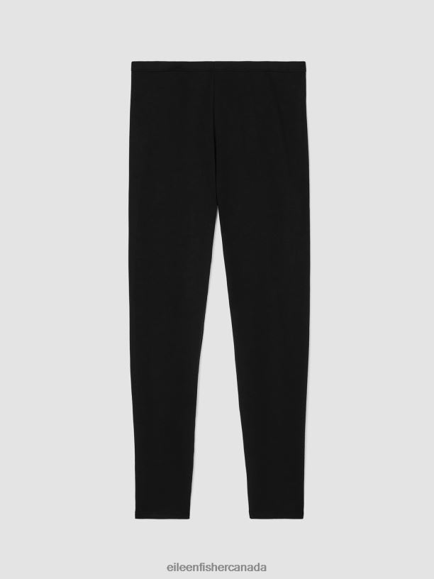 EILEEN FISHER Cozy Brushed Terry Hug Leggings Slim Fit Ankle Length Women BLACK Clothing 024FN673