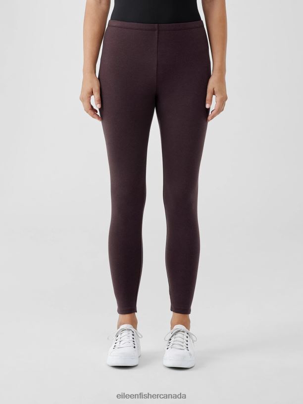EILEEN FISHER Cozy Brushed Terry Hug Leggings Slim Fit Ankle Length Women CASSIS Clothing 024FN674