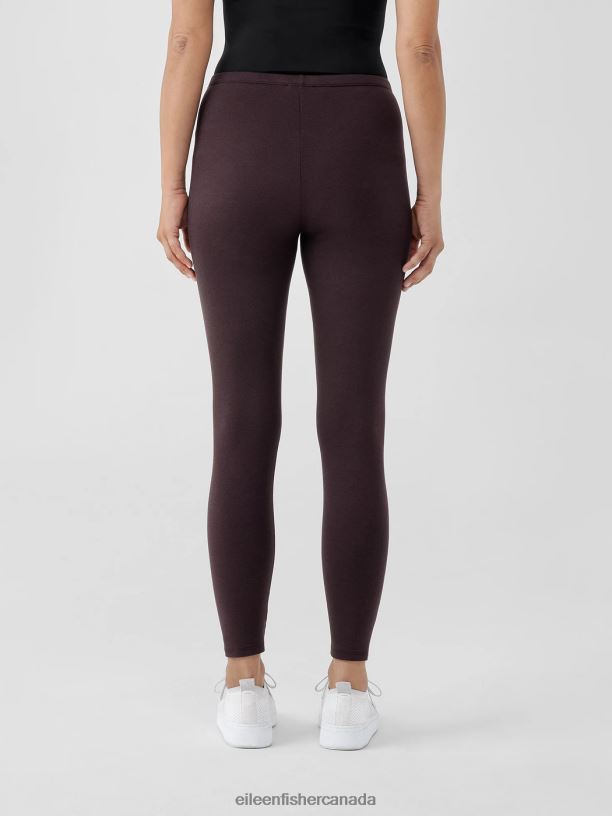 EILEEN FISHER Cozy Brushed Terry Hug Leggings Slim Fit Ankle Length Women CASSIS Clothing 024FN674