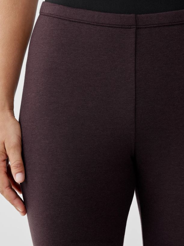 EILEEN FISHER Cozy Brushed Terry Hug Leggings Slim Fit Ankle Length Women CASSIS Clothing 024FN674