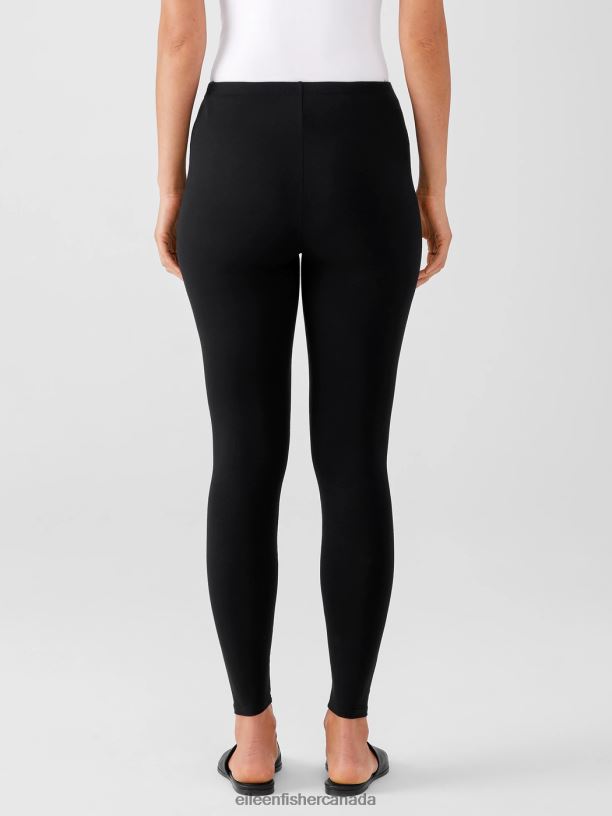 EILEEN FISHER Stretch Jersey Knit Leggings Slim Fit Ankle Length Women BLACK Clothing 024FN773