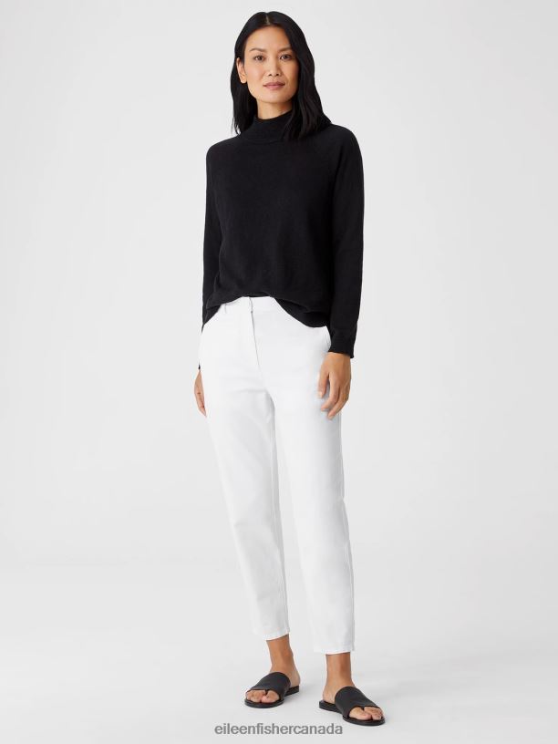 EILEEN FISHER Cotton Hemp Tapered Ankle Pant Easy Fit Ankle Length Women WHITE Clothing 024FN752
