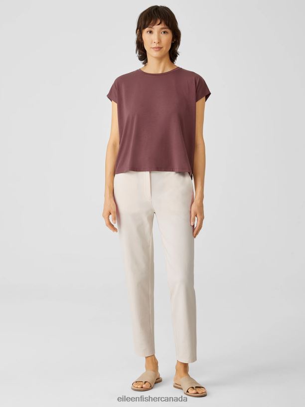 EILEEN FISHER Cotton Ponte Slim Pant Slim Fit Ankle Length Women SOFTWHITE Clothing 024FN749