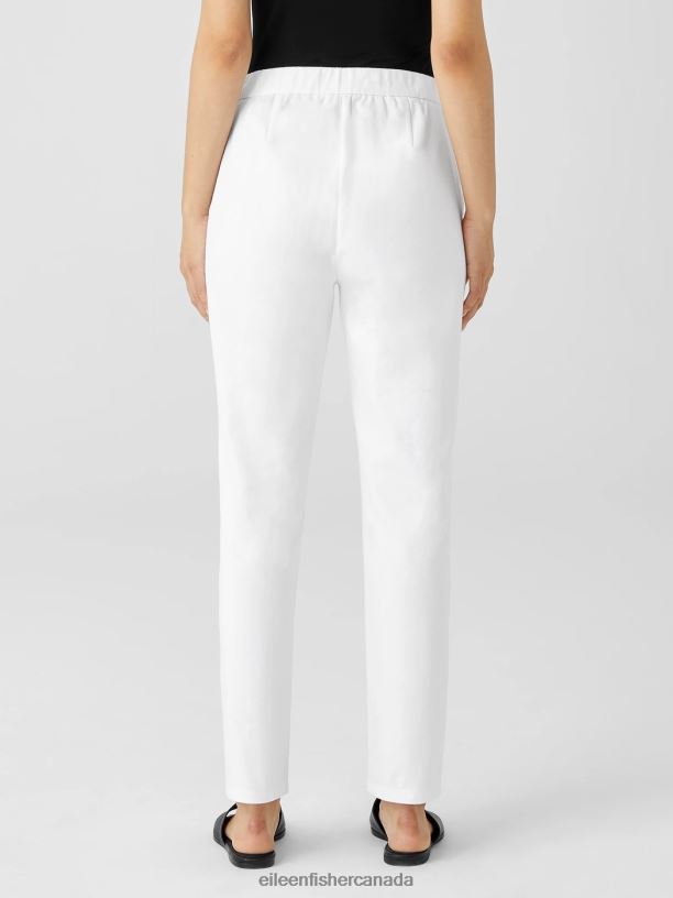 EILEEN FISHER Cotton Ponte Slim Pant Slim Fit Ankle Length Women WHITE Clothing 024FN748