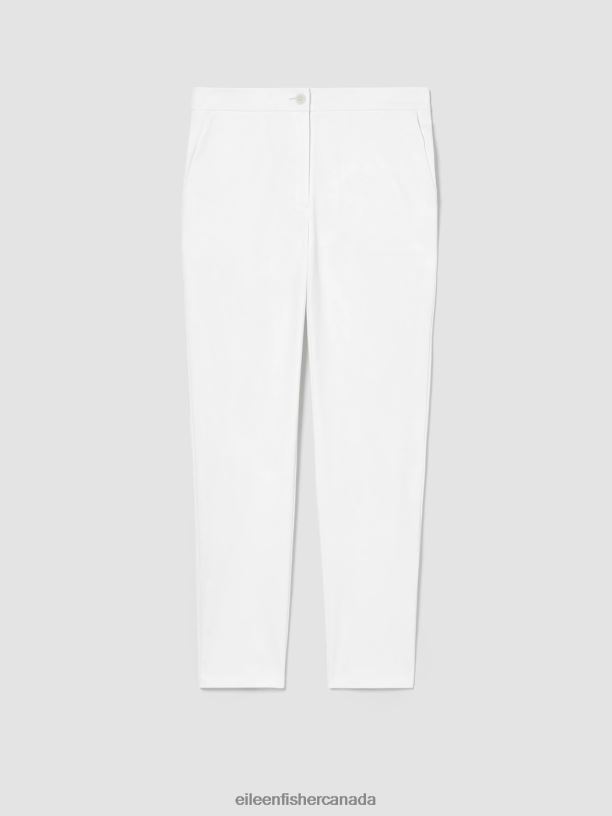 EILEEN FISHER Cotton Ponte Slim Pant Slim Fit Ankle Length Women WHITE Clothing 024FN748