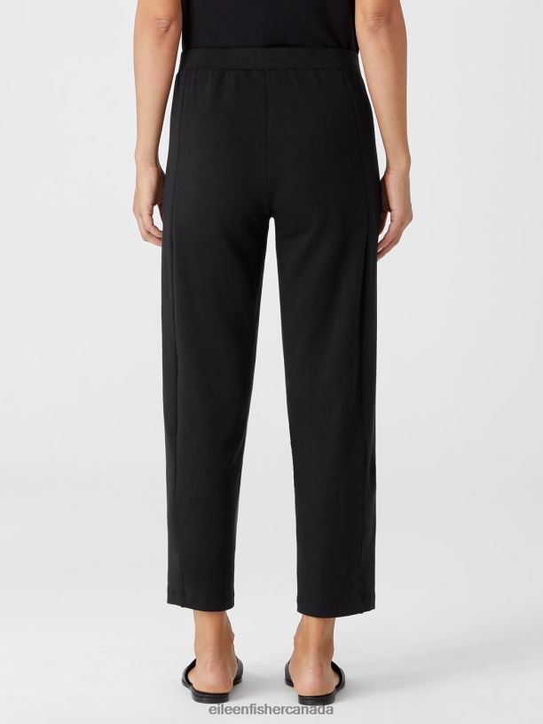 EILEEN FISHER Cozy Brushed Terry Hug Lantern Pant Easy Fit Ankle Length Women BLACK Clothing 024FN764