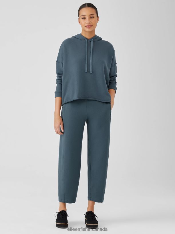 EILEEN FISHER Cozy Brushed Terry Hug Lantern Pant Easy Fit Ankle Length Women EUCALYPTUS Clothing 024FN762