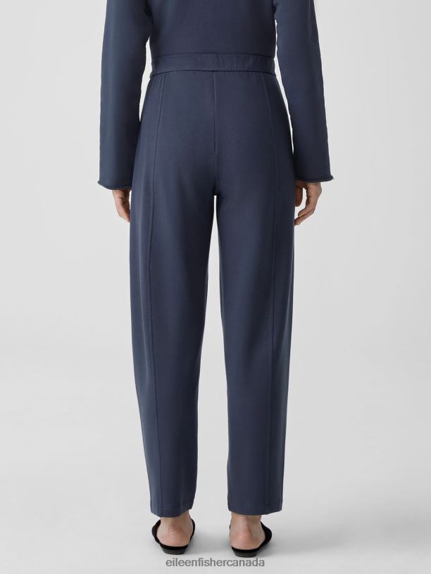 EILEEN FISHER Cozy Brushed Terry Hug Lantern Pant Easy Fit Ankle Length Women OCEAN Clothing 024FN763