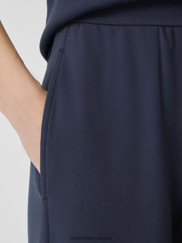 EILEEN FISHER Cozy Brushed Terry Hug Lantern Pant Easy Fit Ankle Length Women OCEAN Clothing 024FN763