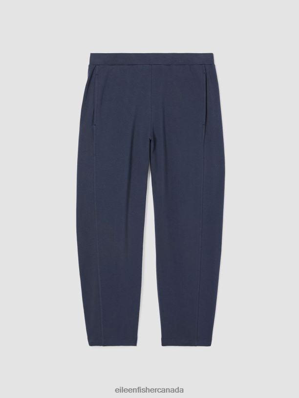EILEEN FISHER Cozy Brushed Terry Hug Lantern Pant Easy Fit Ankle Length Women OCEAN Clothing 024FN763
