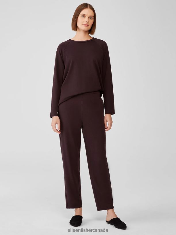 EILEEN FISHER Cozy Brushed Terry Hug Slouchy Pant Easy Fit Ankle Length Women CASSIS Clothing 024FN785