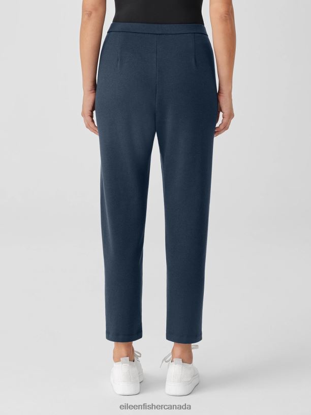 EILEEN FISHER Cozy Brushed Terry Hug Slouchy Pant Easy Fit Ankle Length Women DEEP ADRIATIC Clothing 024FN690