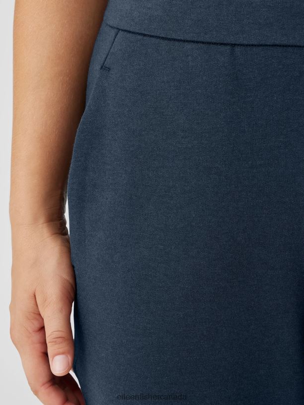 EILEEN FISHER Cozy Brushed Terry Hug Slouchy Pant Easy Fit Ankle Length Women DEEP ADRIATIC Clothing 024FN690
