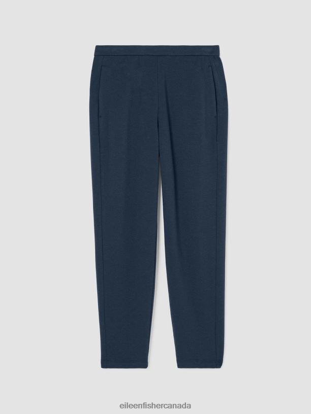 EILEEN FISHER Cozy Brushed Terry Hug Slouchy Pant Easy Fit Ankle Length Women DEEP ADRIATIC Clothing 024FN690