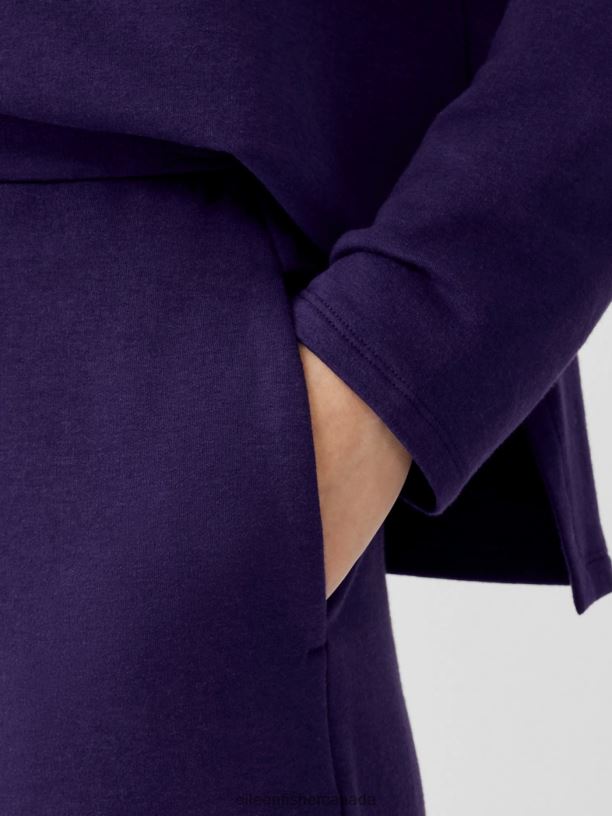 EILEEN FISHER Cozy Brushed Terry Hug Slouchy Pant Easy Fit Ankle Length Women VENUS Clothing 024FN687