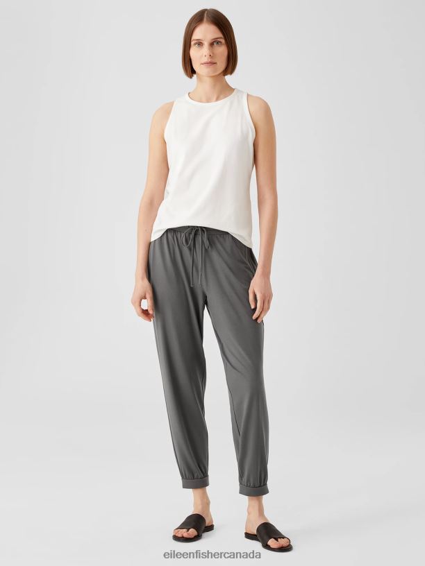 EILEEN FISHER Fine Jersey Jogger Pant Easy Fit Ankle Length Women SLATE Clothing 024FN775