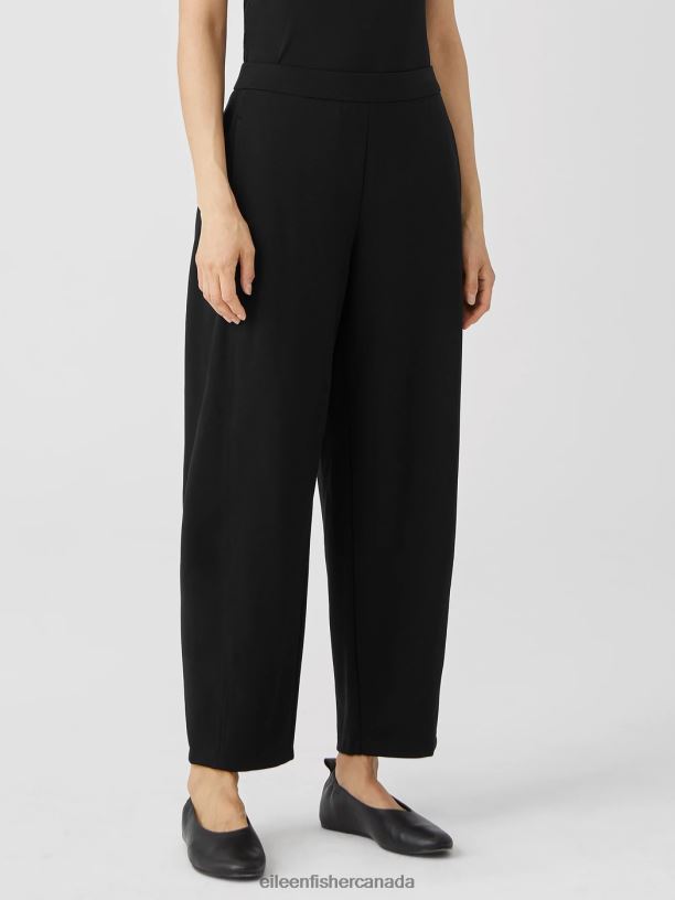 EILEEN FISHER Flex Ponte Lantern Pant Easy Fit Ankle Length Women BLACK Clothing 024FN710
