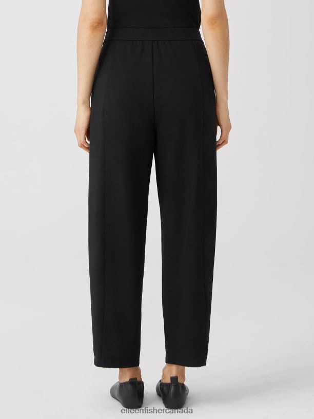 EILEEN FISHER Flex Ponte Lantern Pant Easy Fit Ankle Length Women BLACK Clothing 024FN710