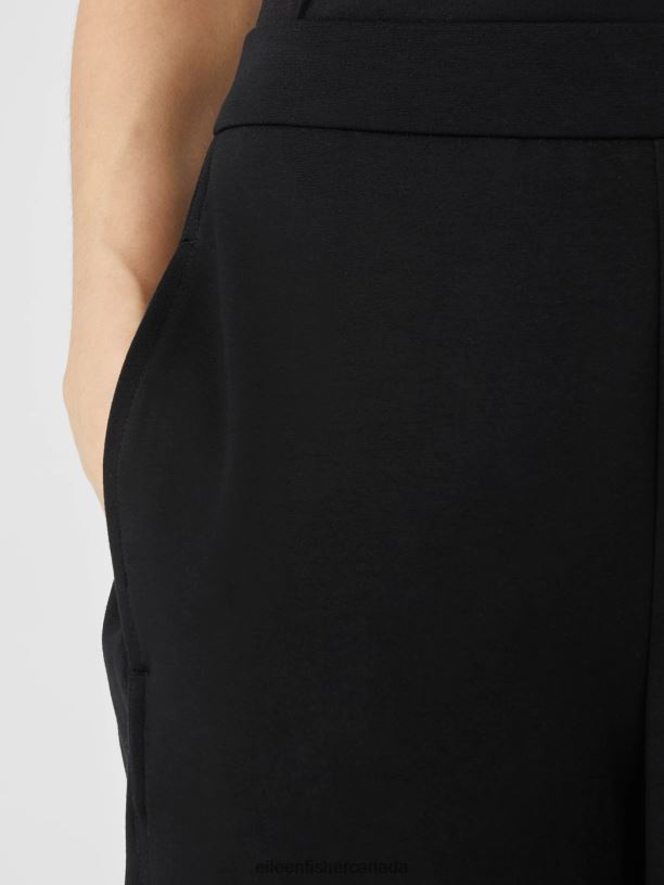 EILEEN FISHER Flex Ponte Lantern Pant Easy Fit Ankle Length Women BLACK Clothing 024FN710