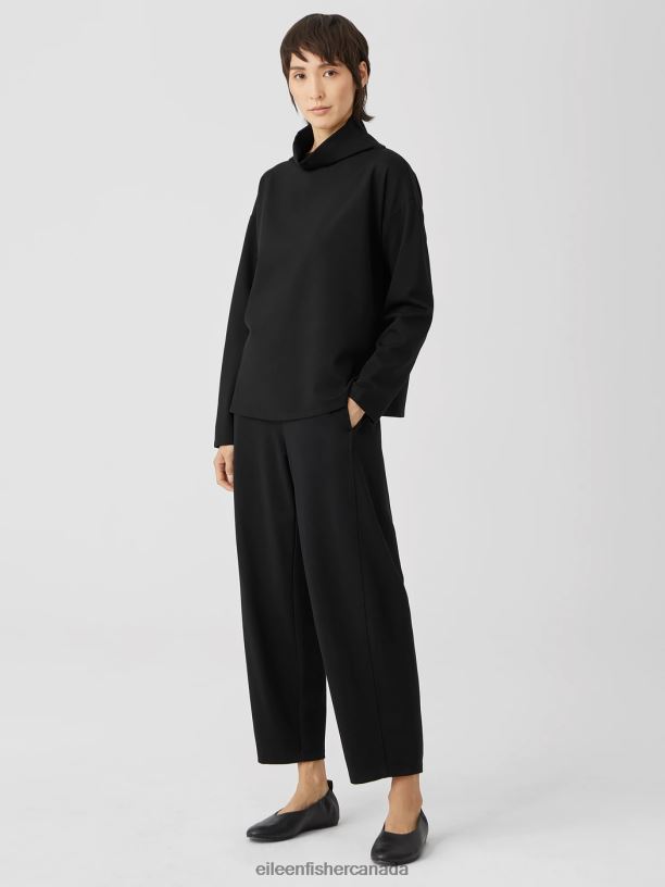 EILEEN FISHER Flex Ponte Lantern Pant Easy Fit Ankle Length Women BLACK Clothing 024FN713