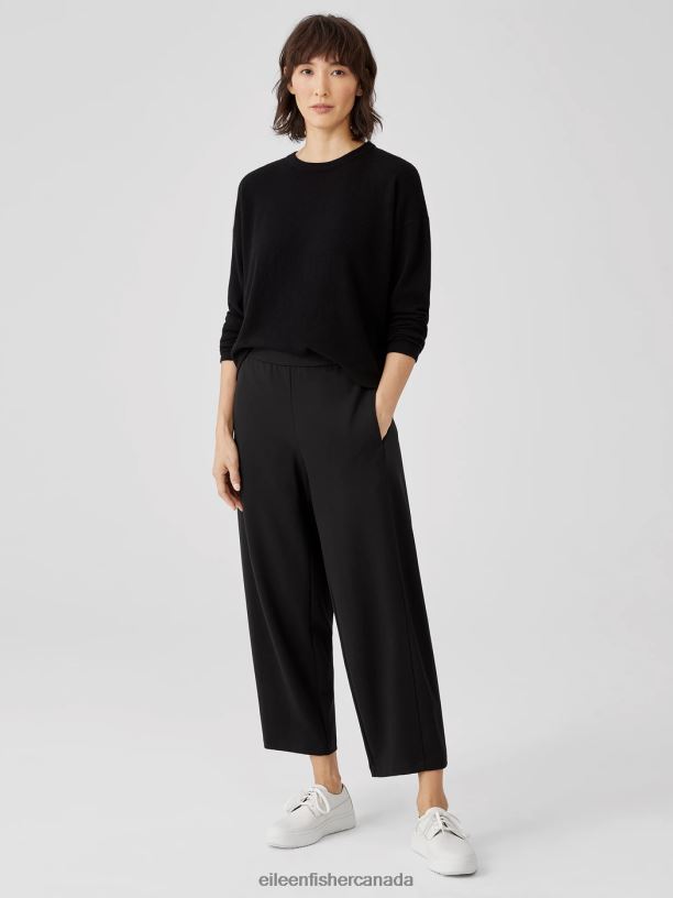 EILEEN FISHER Flex Ponte Lantern Pant Easy Fit Ankle Length Women BLACK Clothing 024FN714