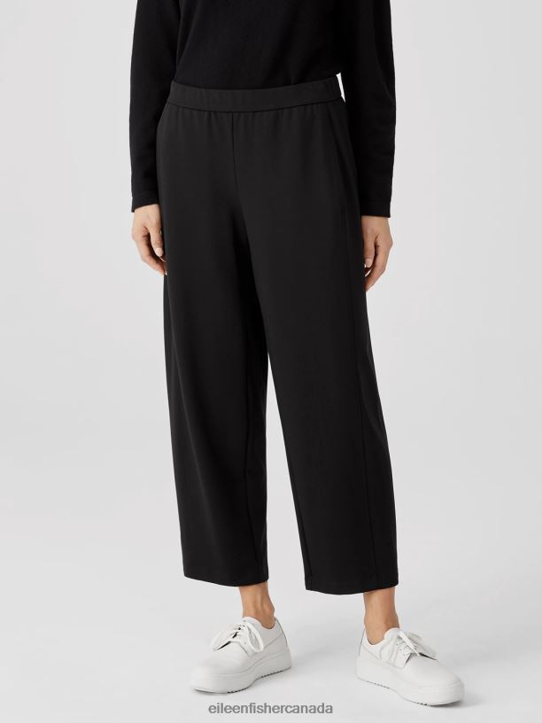 EILEEN FISHER Flex Ponte Lantern Pant Easy Fit Ankle Length Women BLACK Clothing 024FN714