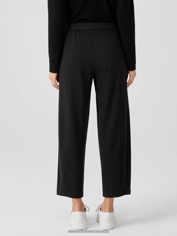 EILEEN FISHER Flex Ponte Lantern Pant Easy Fit Ankle Length Women BLACK Clothing 024FN714