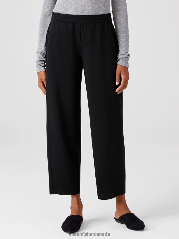 EILEEN FISHER Flex Ponte Lantern Pant Easy Fit Ankle Length Women BLACK Clothing 024FN814