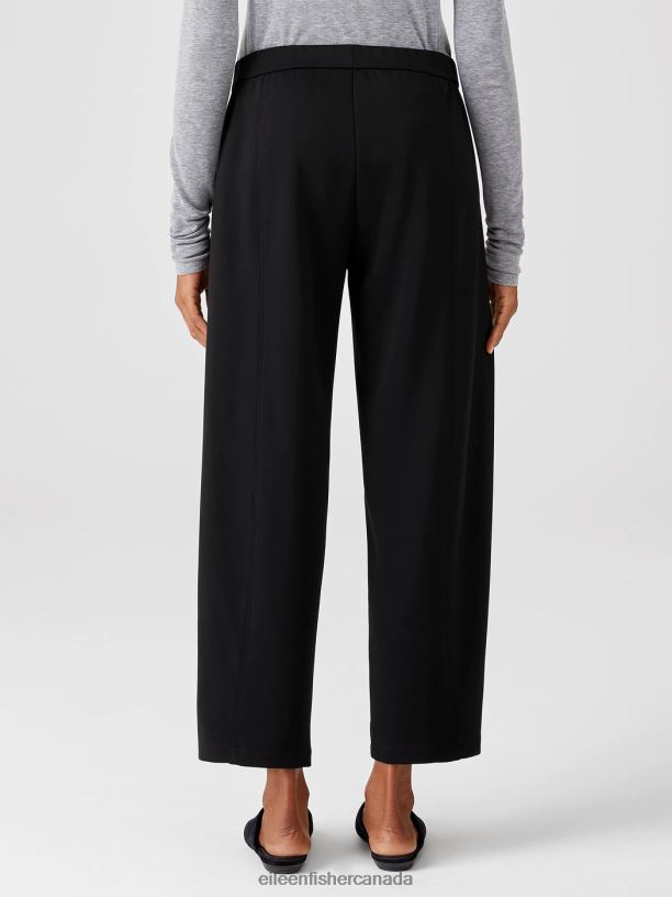 EILEEN FISHER Flex Ponte Lantern Pant Easy Fit Ankle Length Women BLACK Clothing 024FN814