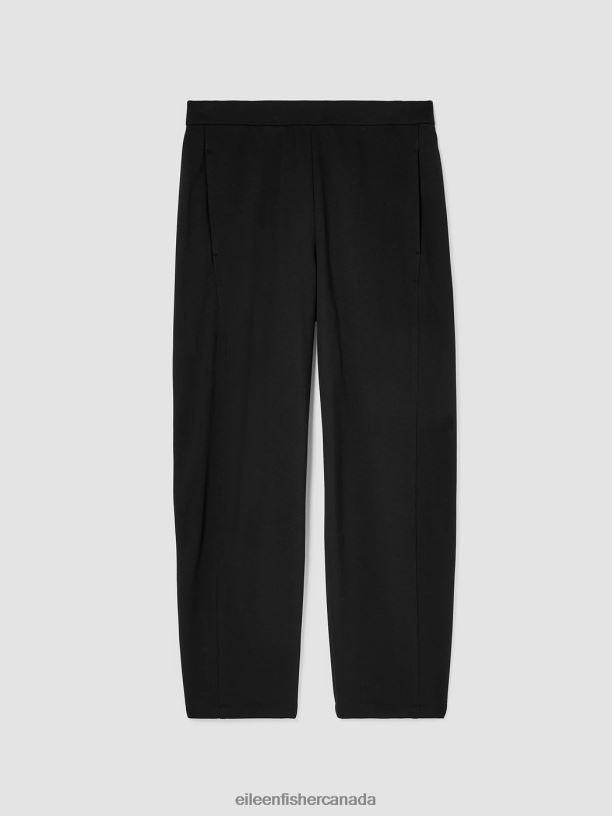 EILEEN FISHER Flex Ponte Lantern Pant Easy Fit Ankle Length Women BLACK Clothing 024FN814