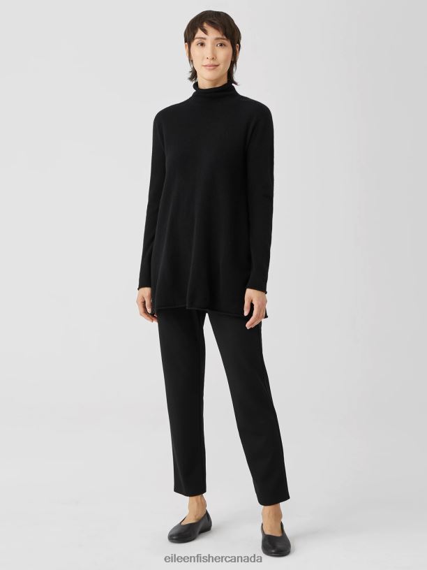 EILEEN FISHER Flex Ponte Pant Slim Fit Ankle Length Women BLACK Clothing 024FN715