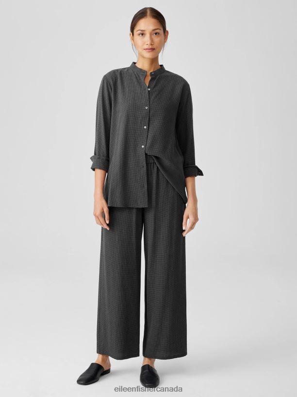 EILEEN FISHER Mini Check Crepe Wide-Leg Pant Easy Fit Ankle Length Women VENUS Clothing 024FN669