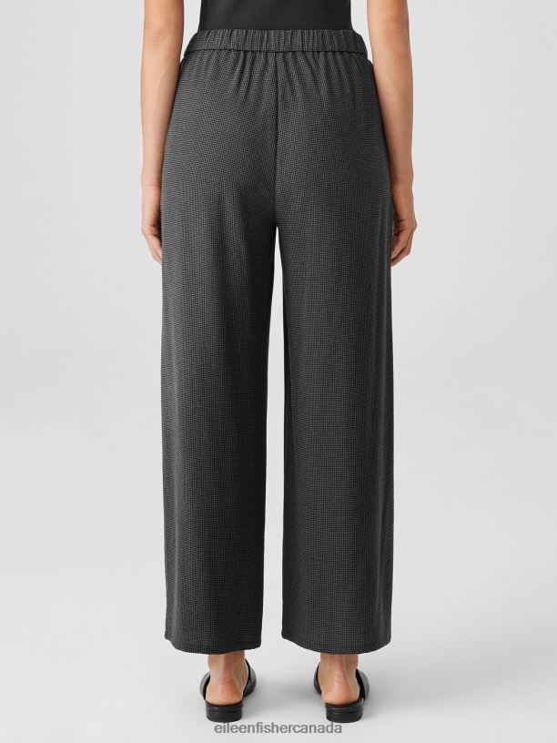 EILEEN FISHER Mini Check Crepe Wide-Leg Pant Easy Fit Ankle Length Women VENUS Clothing 024FN669
