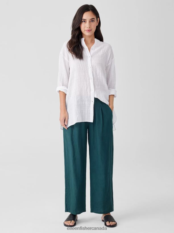 EILEEN FISHER Organic Linen Lantern Pant Easy Fit Cropped Length Women PACIFICA Clothing 024FN559