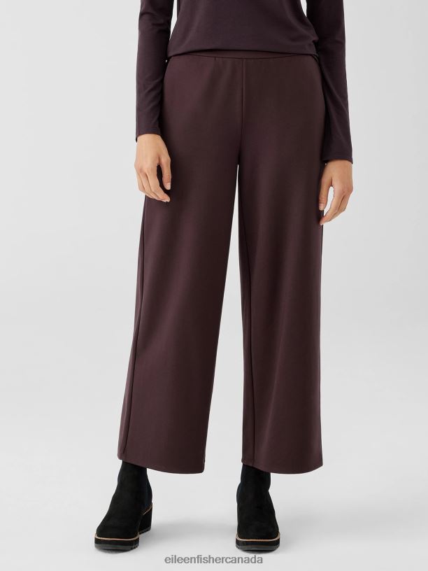 EILEEN FISHER Washable Flex Ponte Wide-Leg Pant Easy Fit Ankle Length Women CASSIS Clothing 024FN662