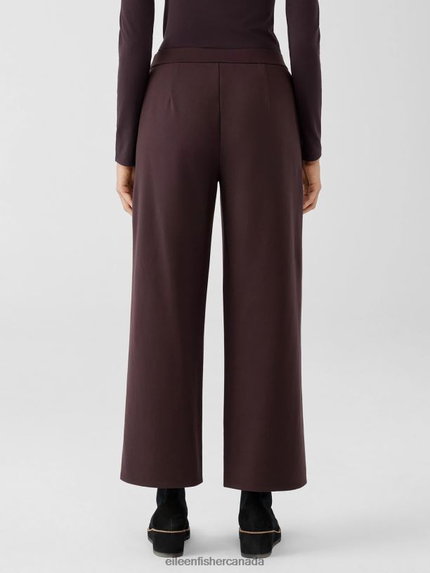 EILEEN FISHER Washable Flex Ponte Wide-Leg Pant Easy Fit Ankle Length Women CASSIS Clothing 024FN662