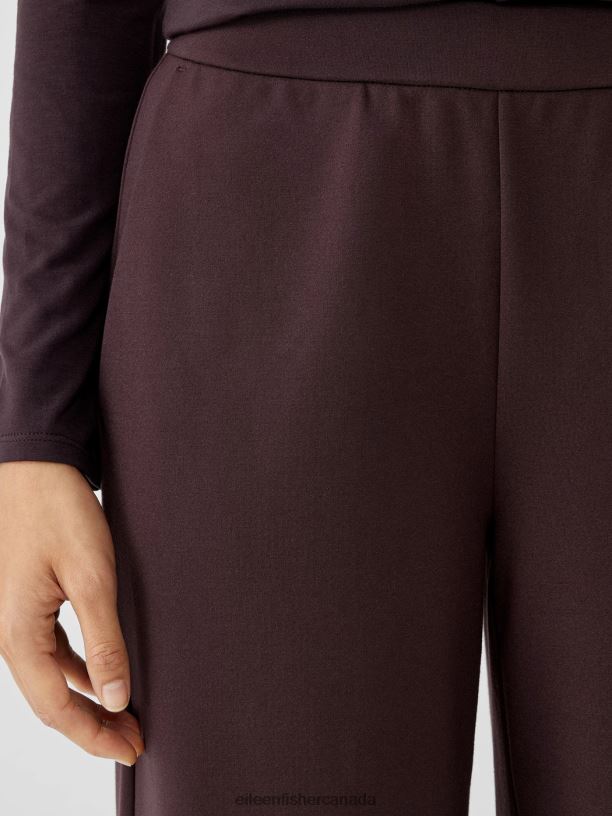 EILEEN FISHER Washable Flex Ponte Wide-Leg Pant Easy Fit Ankle Length Women CASSIS Clothing 024FN662