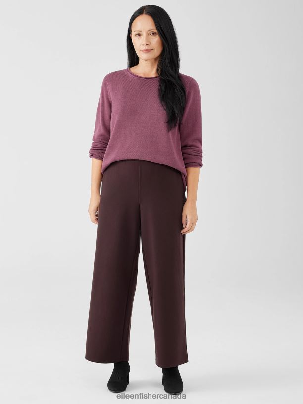EILEEN FISHER Washable Flex Ponte Wide-Leg Pant Easy Fit Ankle Length Women CASSIS Clothing 024FN662