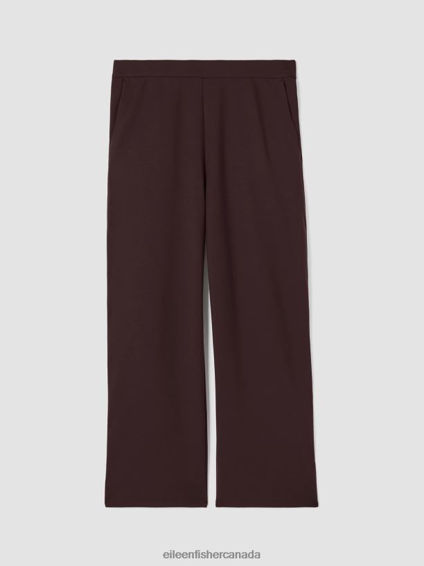 EILEEN FISHER Washable Flex Ponte Wide-Leg Pant Easy Fit Ankle Length Women CASSIS Clothing 024FN662