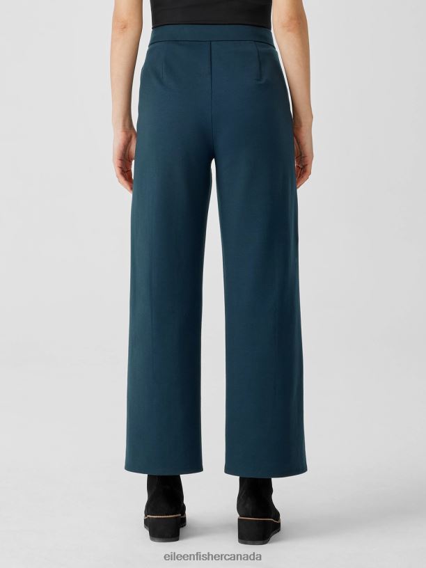 EILEEN FISHER Washable Flex Ponte Wide-Leg Pant Easy Fit Ankle Length Women DEEP ADRIATIC Clothing 024FN664