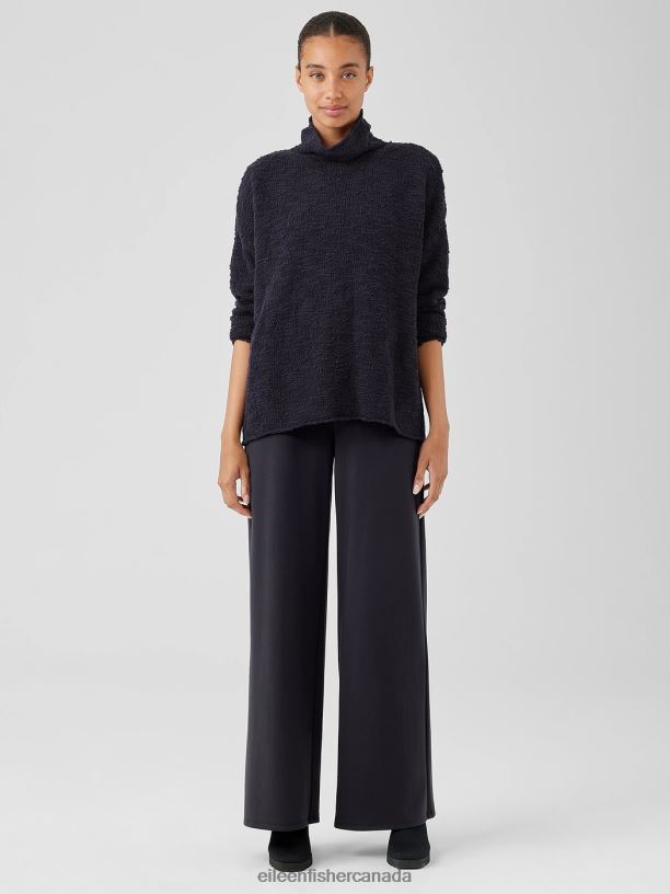 EILEEN FISHER Washable Flex Ponte Wide-Leg Pant Easy Fit Full Length Women BLACK Clothing 024FN665