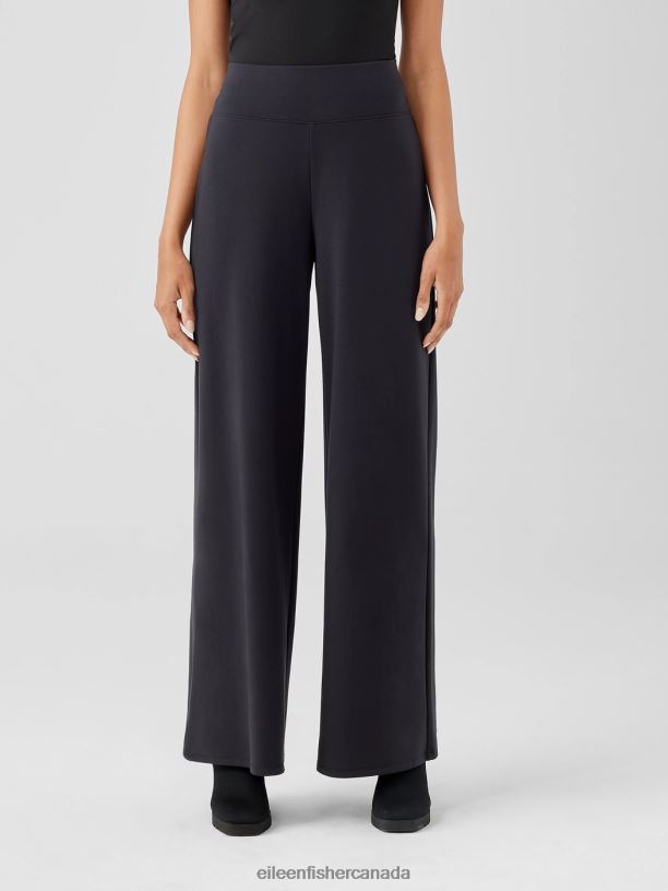 EILEEN FISHER Washable Flex Ponte Wide-Leg Pant Easy Fit Full Length Women BLACK Clothing 024FN665