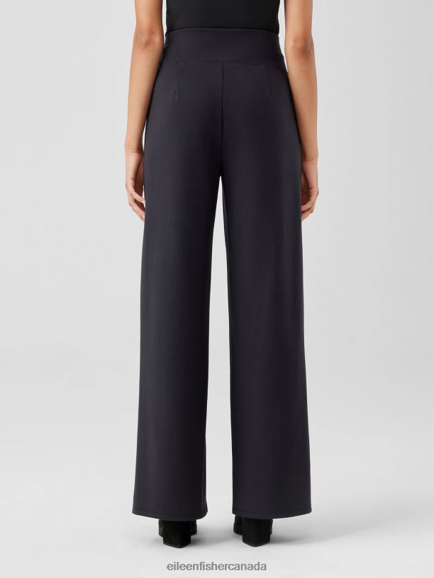 EILEEN FISHER Washable Flex Ponte Wide-Leg Pant Easy Fit Full Length Women BLACK Clothing 024FN665